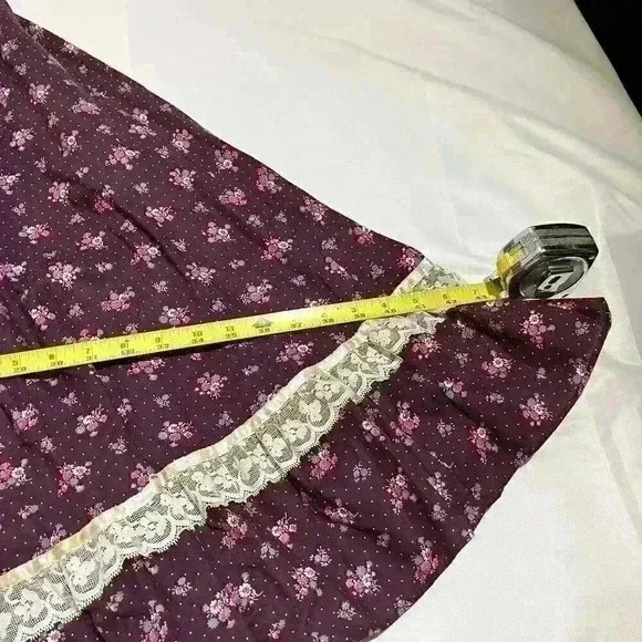 Vintage Gunne Sax 1970s Womens Floral Lace Prairie Calico Cottagecore Skirt 13 - Picture 13 of 16